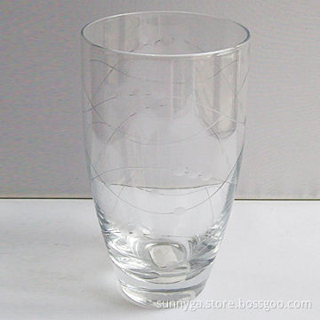 High Quality Beer Glass Tumbler with Engrave Wave Decoration and 560ml Capacity